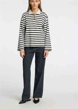 Wada ls stripe polo Snowwhite/Black Selected Femme
